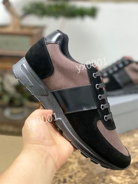 

Top Quality boots Men Leather Suede Camo Camouflage Sneakers Studded Rockrunner P Casual Trainers Walking Shoes 39-46, Black