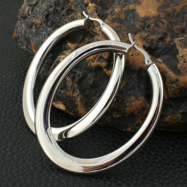 

hoop & huggie silver color fashion stainless steel jewelry simple earrings personality bijoux femmes joyas mujer store eryz051, Golden;silver