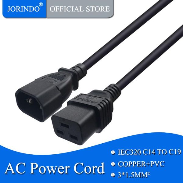 

smart power plugs jorindo 4m/13ft iec320 c14 extended to c19 3 hole supply extension cable,c19 adapter cable,used in pdu / ups server