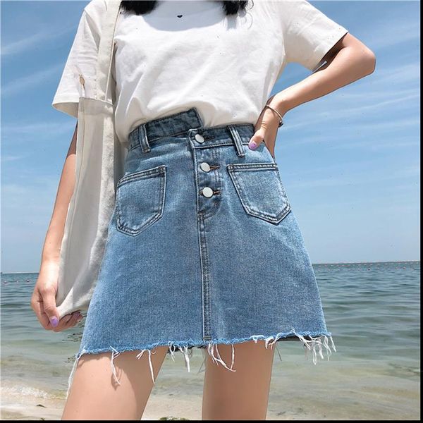 

2021 tide version autumn casual temperament solid color mini skirt cute brown a line skirt zipper button pocket fashion skirt, Black