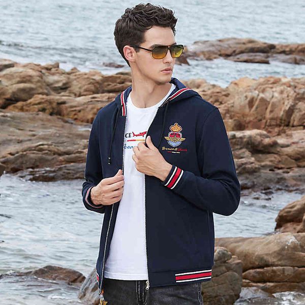 

men's sweaters bruce&shark sweater thicken winter embroidery mens cardigan stand collar pockets knit outwear male coat super quality id, White;black