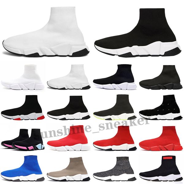 

designer sock sports 1.0 trainers lace-up shoes women men runners sneakers fashion socks boots platform stretch knit sneaker shoe, Black