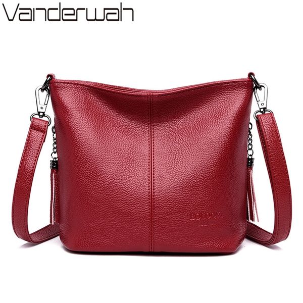 

genuien leather tassels ladies hand crossbody bags for women luxury purses and handbags shoulder designer bucket sac 220216