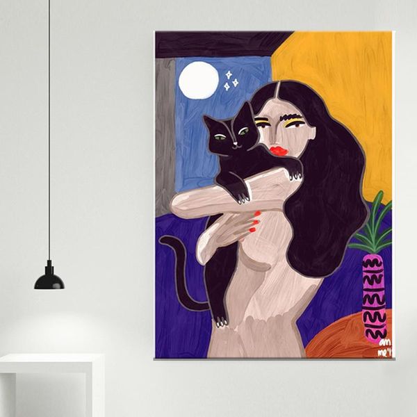 

paintings modern abstract woman posters print female world mexican colors canvas painting miranda wall art pictures for living room decor