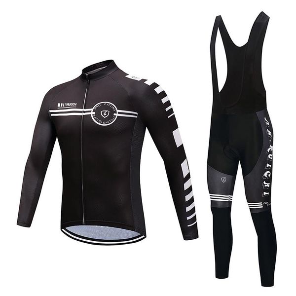 

racing sets men long sleeve bicycle cycling anti-sweat solid black 3d padding cushion sport jerseys customized/wholesale service, Black;blue
