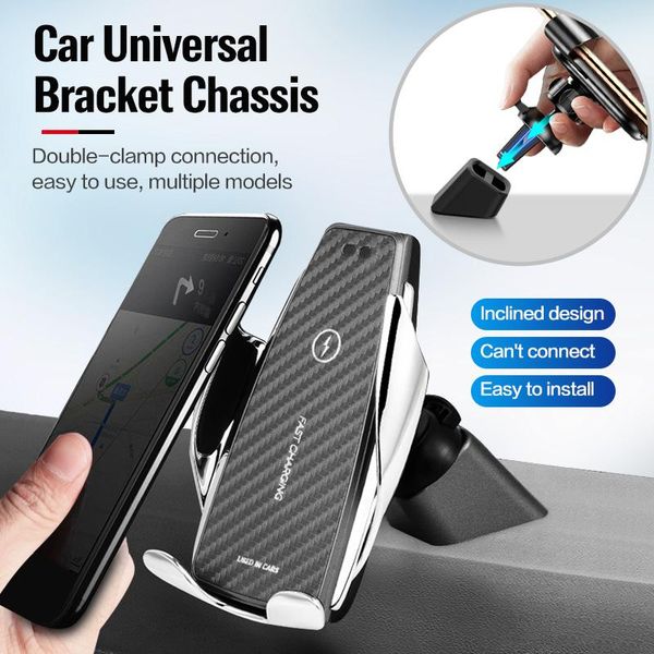 

cell phone mounts & holders universal wireless car charger stand base dashboard mount mobile holder bracket air outlet clip gps cradle acces