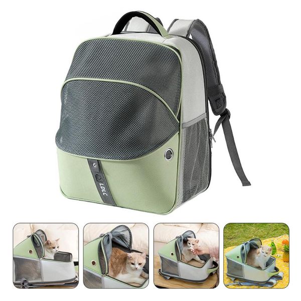 

breathable mesh pet backpack cats dogs outdoor portable double shoulder carrier