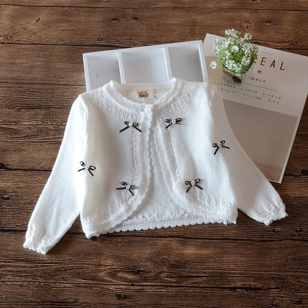 

shool bow cute girls jacket coat kids white children sweet 100% cotton cardigan 1 2 3 4 5 6 7, Blue;gray