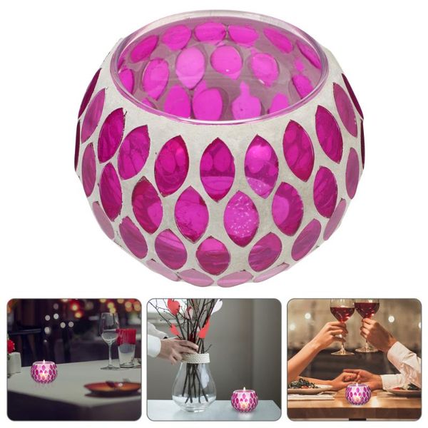 

fragrance lamps mosaic candle holder colorful glass table candlestick household decoration