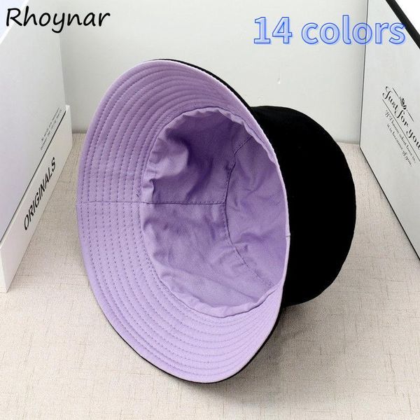 

wide brim hats bucket women stylish design all-match sun protection outdoor spring summer casual classic korean style simple harajuku caps, Blue;gray
