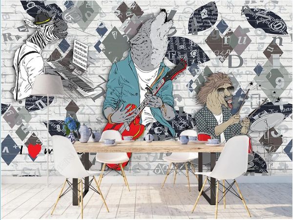 

3d wall murals wallpaper for walls 3 d fashion animal rock graffiti 3d wallpaper custom p mural home decor in the living room