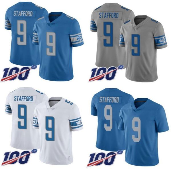 

detroitlionsmen #9 matthew stafford women youth limited rush 100th jersey, Black