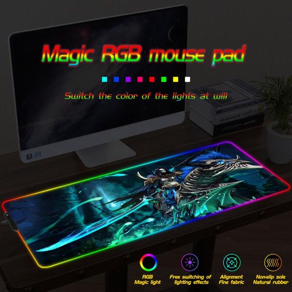 

mouse pads & wrist rests magic game rgb computer mousepad led backlight gaming pad gamer large mause usb for keyboard mice pc desk mat