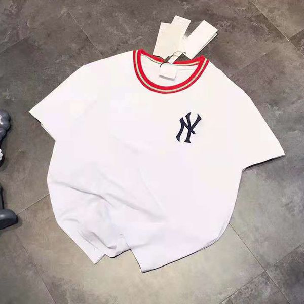 

2021 new ny summer printing women's fashion loose t-shirt short sleeve, White