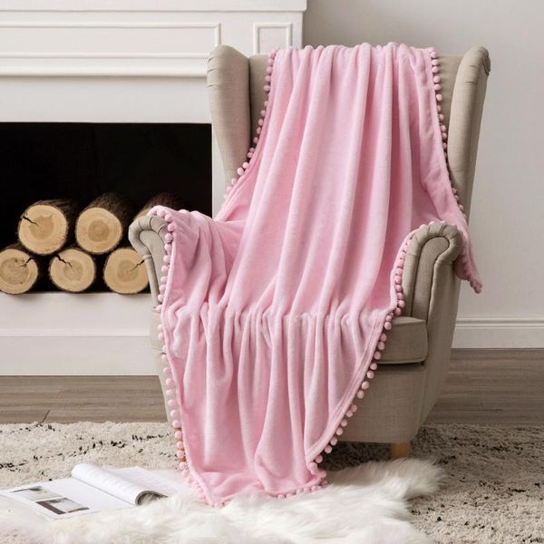 

new solid flannel ball blanket autumn winter office nap blanket