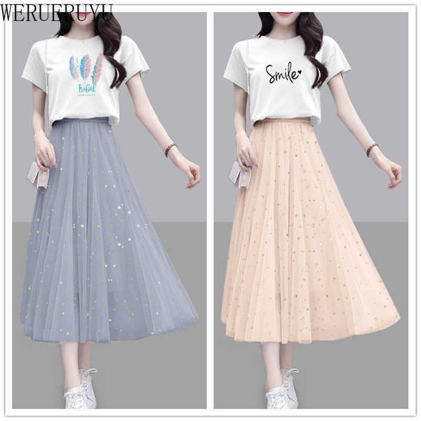 

werueruyu spring summer vintage tulle skirt women elastic high waist mesh skirts long pleated tutu skirts female 210608, Black