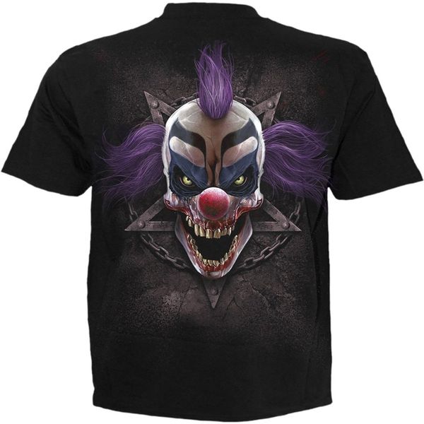 

clown head pattern men's 3d printed t-shirt visual impact party streetwear punk gothic round neck american muscle style short sleeves, White;black