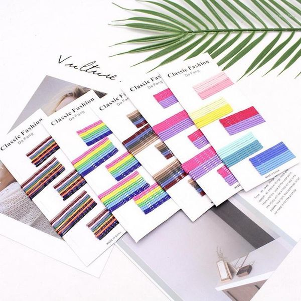 

hair accessories 100set 50pcs/set multicolor wave simple fashion wild headwear word folder tools colorful pin1, Slivery;white