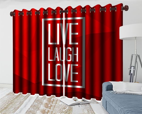 

red curtains with white letters 3d modern blackout curtain window window treatment drapes home decor curtain