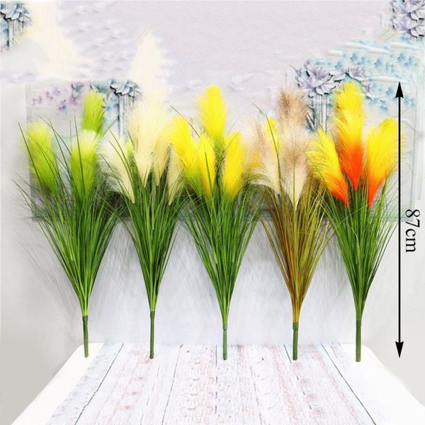 

forks reed grass artificial flowers for home garden room furnishings decor fake wedding party decoration floral1