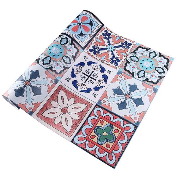 

wallpapers mediterranean tile wallpaper self-adhesive wall stickers kitchen toilet paper home decor para paredes pvc