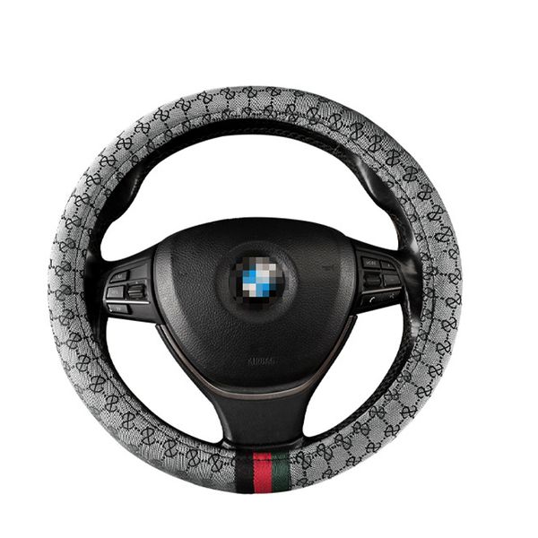 

car steering wheel cover breathable anti slip linen material 4 seasons universal for 37-39cm auto decoration interior parts o d shape