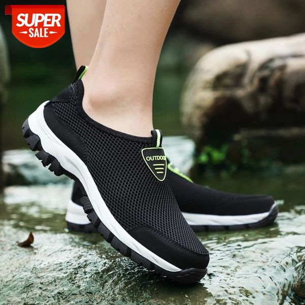 

2019 fashion men casual shoes slip-on summer breathable air mesh men's flats trainers sneaker water loafers shoe mens #8y1k