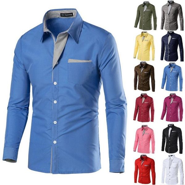 

men's dress shirts 2021 fashion camisa masculina long sleeve shirt men slim fit design formal casual brand male size 4xl, White;black