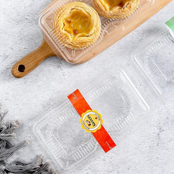 

gift wrap 100 pcs 2-grids disposable food package boxes transparent baking packaging egg tart trays for home restaurant