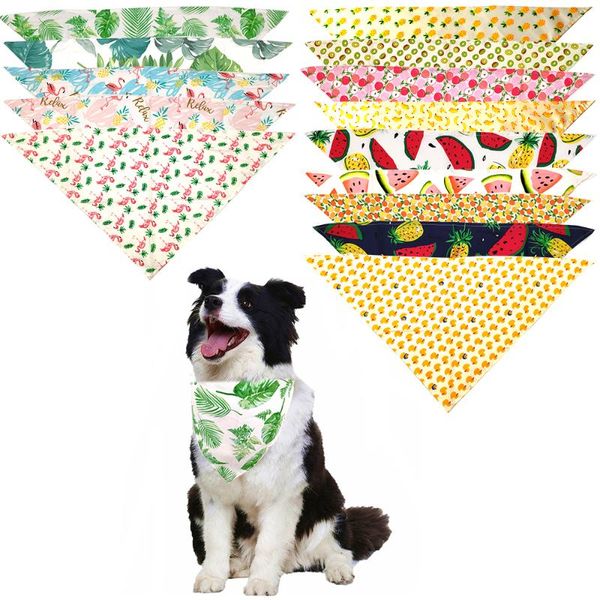 

dog apparel 1 pcs bandana scarf summer tropical rainforest cute pet personalized bibs adjustable accessories supplier