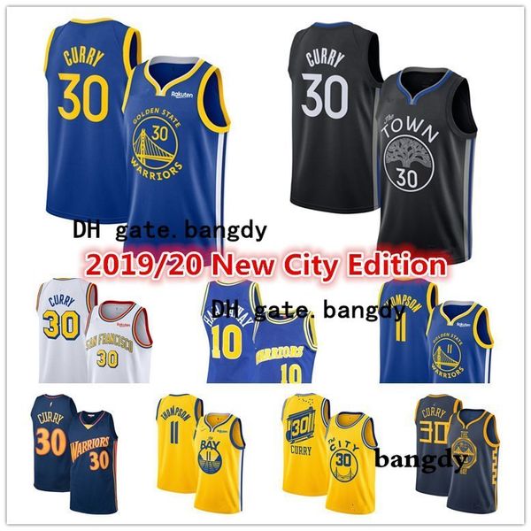 

mens stephen 30 curry klay 11 thompson goldenstatewarriorschris 4 webber tim 10 hardaway city blue edition basketball jers, Black;red