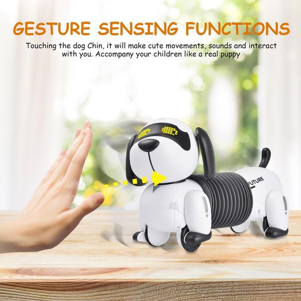 

smart remote control robot dog toy interactive programable gesture sensing deformable rc robot puppy toy