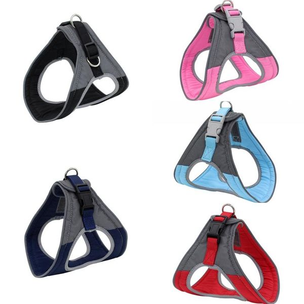 

dog collars & leashes soft suede leather reflective harness nylon pitbull pug small medium dogs harnesses vest accessories pet supplies #6