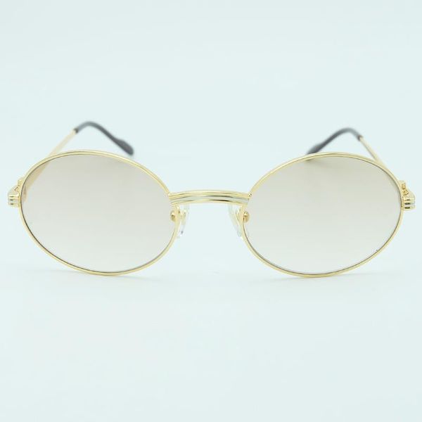 

quality designer metals luxury sunglasses oval carter glasses high round gold retro brand stylish men ncjrw, White;black