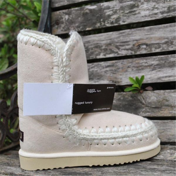 

boots women snow winter warm thick fur platform brand design middle cale ski black