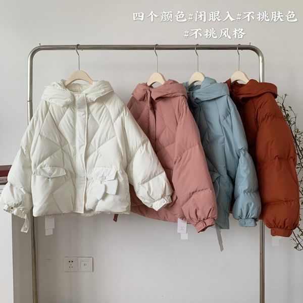 

women's down & parkas [batino] autumn and winter korean jacket short fashion 2021 design small coat loose, Black