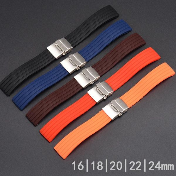 

watch bands 16mm 18mm 20mmwatch strap 22mm 24mm universal band silicone bracelet wrist for samsung gear s3 galaxy 46mm, Black;brown