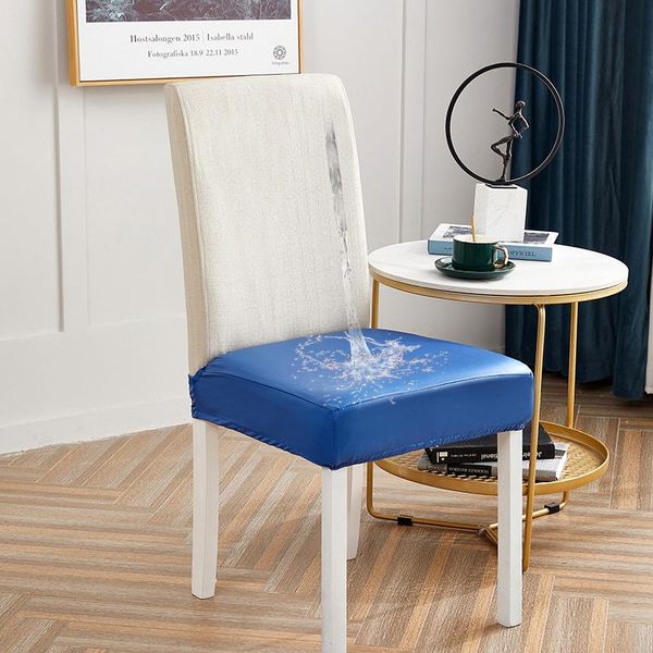 

chair covers waterproof pu leather seat cover oilproof kitchen dining case stretch protector slipcover for home le