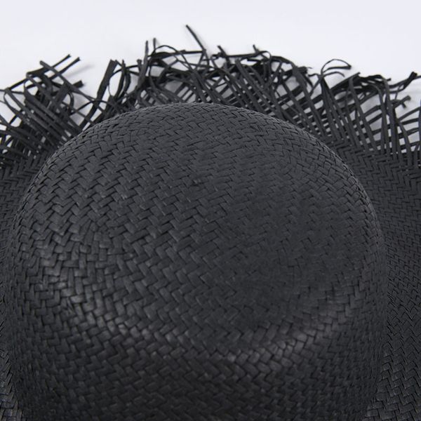 

2021 new super large brim women summer female straw sun rough edges beach hats shade yb9p, Blue;gray