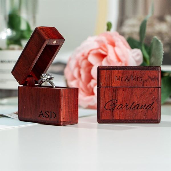 

jewelry pouches, bags customized ring box lighter shape rosewood retro single engagement wedding, Pink;blue