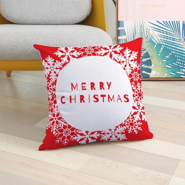 

pillow case christmas decor polyester peachskin cushion cover letter santa claus elk home sofa