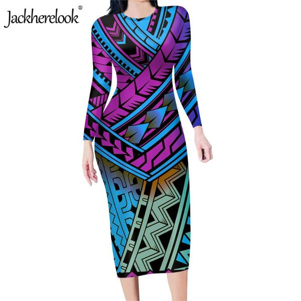 

casual dresses jackherelook polynesian tattoo vintage print autumn bodycon slim for womens party pencil dress vestidos de mujer, Black;gray