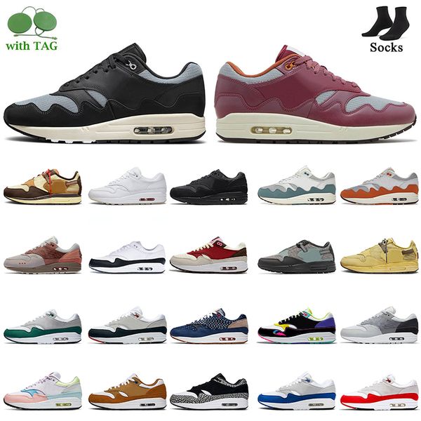 

authentic 1 mens running shoes patta 1s black rush maroon run trainers waves monarch noise aqua cactus jack cave stone baroque brown women m