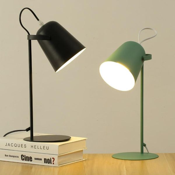

table lamps 110v 220v e27 lamp 7 colours metal shade desk light bedside bedroom reading book home lighting