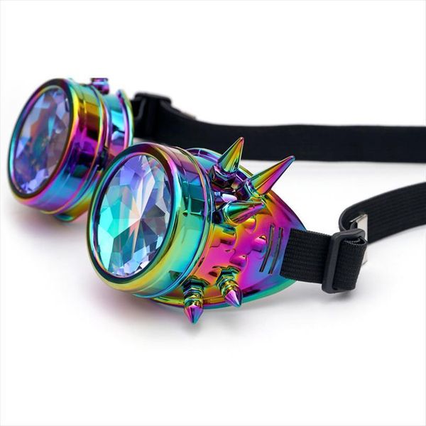 

Kaleidoscope Sunglasses Men Women Steampunk Vintage Round Sun Glasses Gothic Goggles Retro Punk Sunglass, White;black
