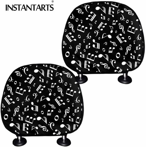 

seat cushions instantarts music note printed vehicle headrest travel pillow neck covers for most cars truck comfortable interior-accessories