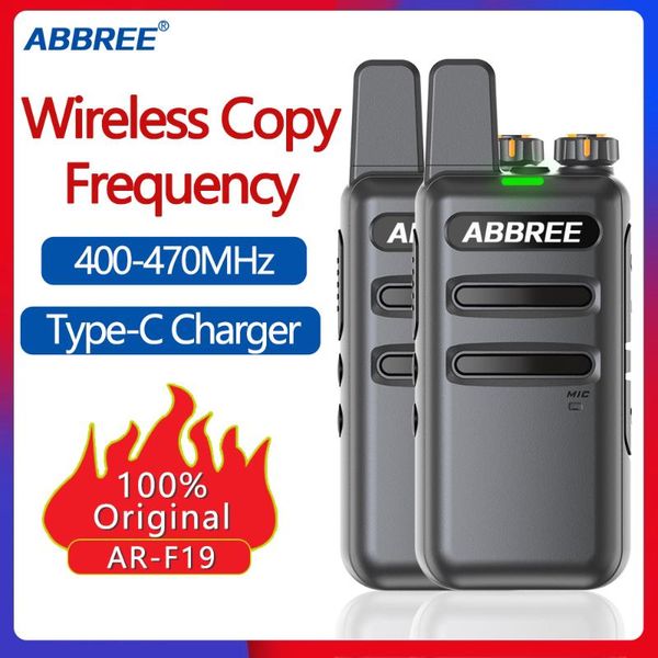 

walkie talkie 2pcs abbree ar-f19 wireless copy frequency powerful transreceiver scanner long ramge two way radio 888s