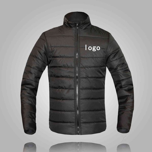 

2021 new men's warm coat stand collar down cotton padded cloth can be fixed, Black