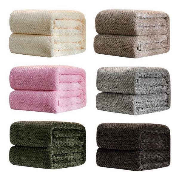

fluffy plaid blanket for bed coral fleece blanket on the sofa solid color decorative sofa blankets winter bedspread for bed gift