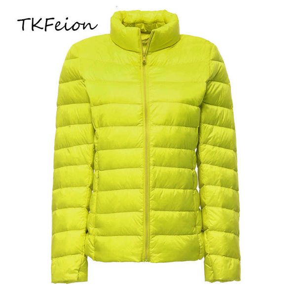 

female short jackets 2021 spring autumn womens bomber slim coats warm duck down light thin factory direct sale plus size 6xl 7xl cx200725, Black;brown